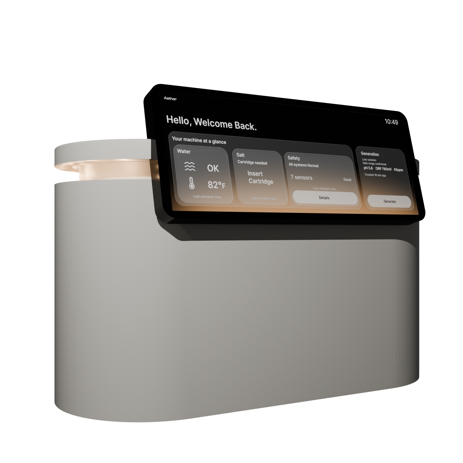 Aether countertop device side view