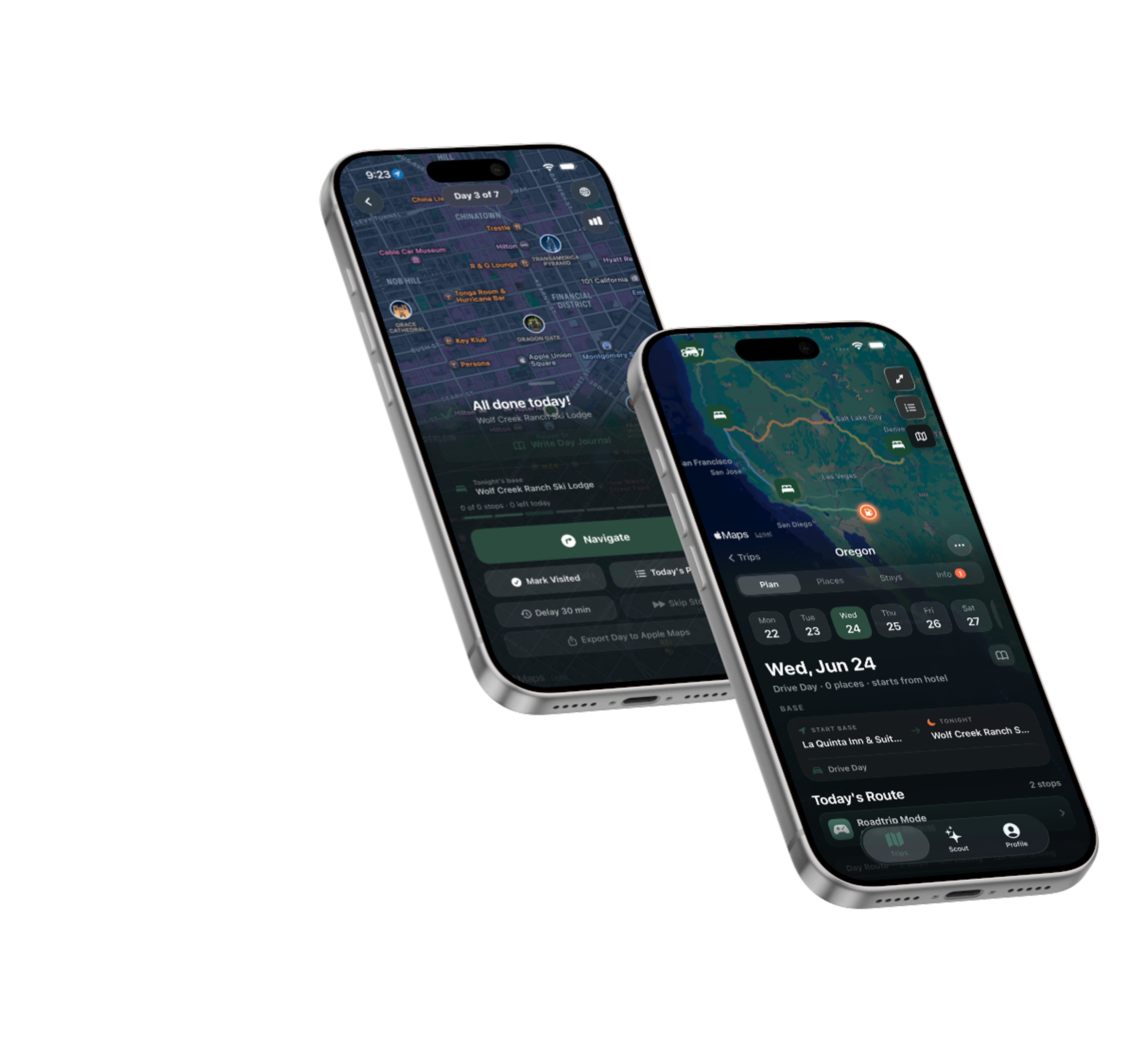 Outpost Go live mode with trip progress and Dynamic Island support on iPhone